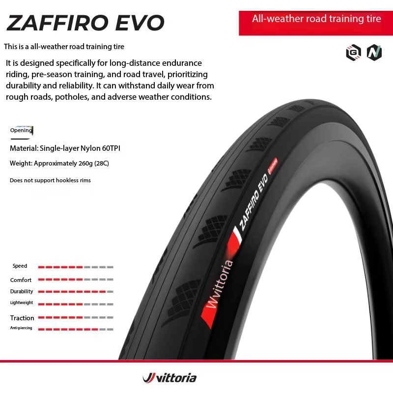 Pneu de vélo de route pliable VITTORIA ZAFFIRO EVO New 700X23C/25C/28C/30C/32C