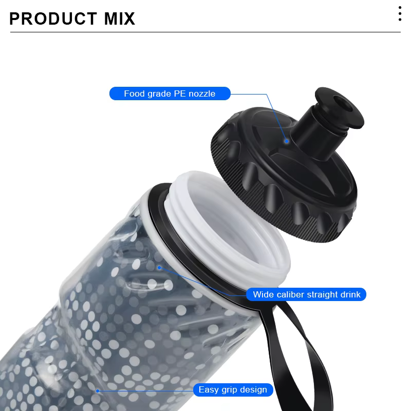 Bouteille d'eau isotherme double paroi pour vélo