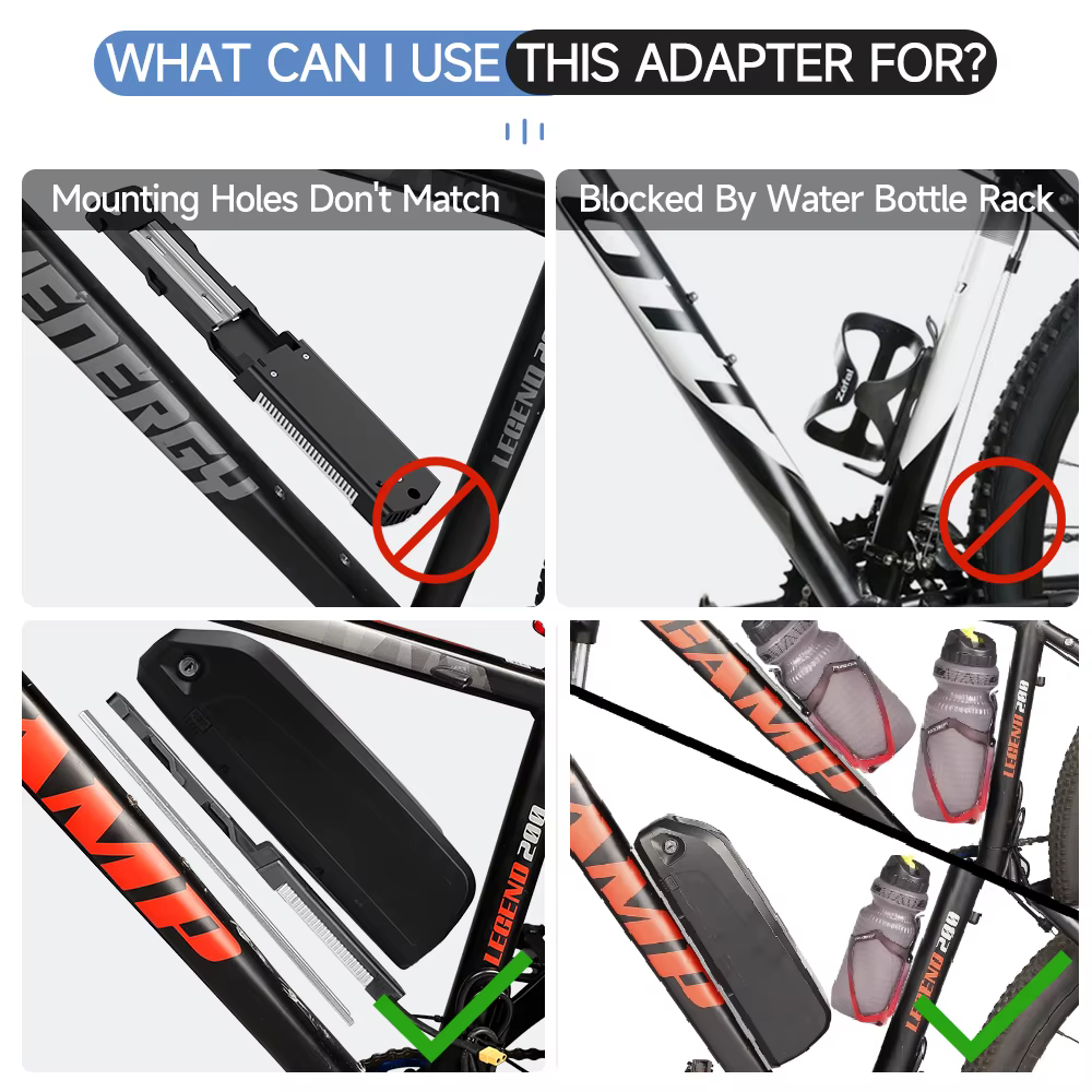 Adaptateur de support de batterie de vélo électrique