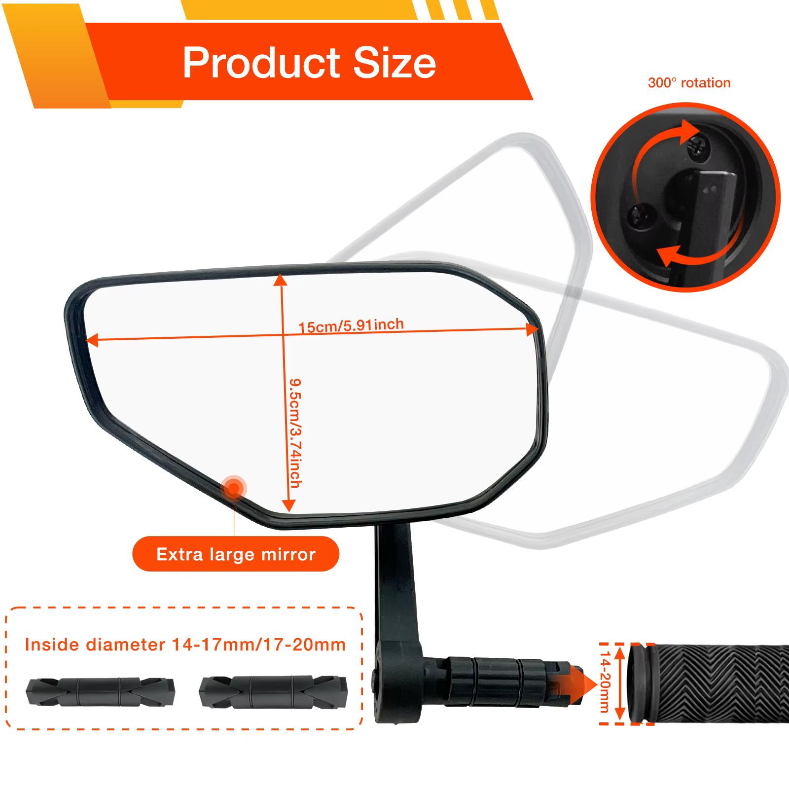 Rétroviseur de vélo pour guidon