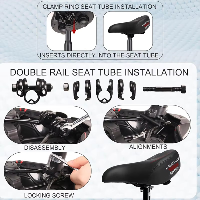 BUCKLOS siège de selle de vélo surdimensionné ergonomique confortable