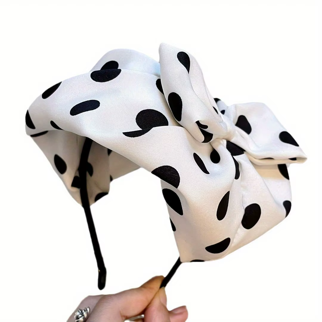 Pince à cheveux demi-bandeau français rétro, accessoires pour cheveux pour femmes, béret à pois, accessoire pour cheveux