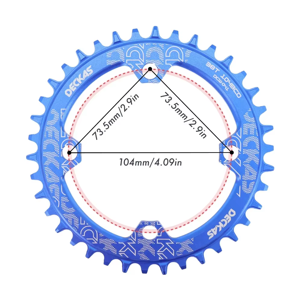 Deckas plateau de vélo rond 104 BCD 30T 32T 34T 36T 38T 40T 46 48 50T vtt