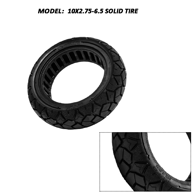 Pneu solide 10x2.75-6.5 pour trottinette électrique