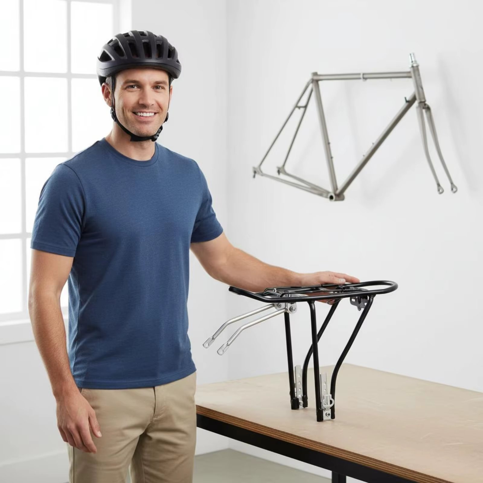 Porte-bagages arrière pliable et réglable pour vélo