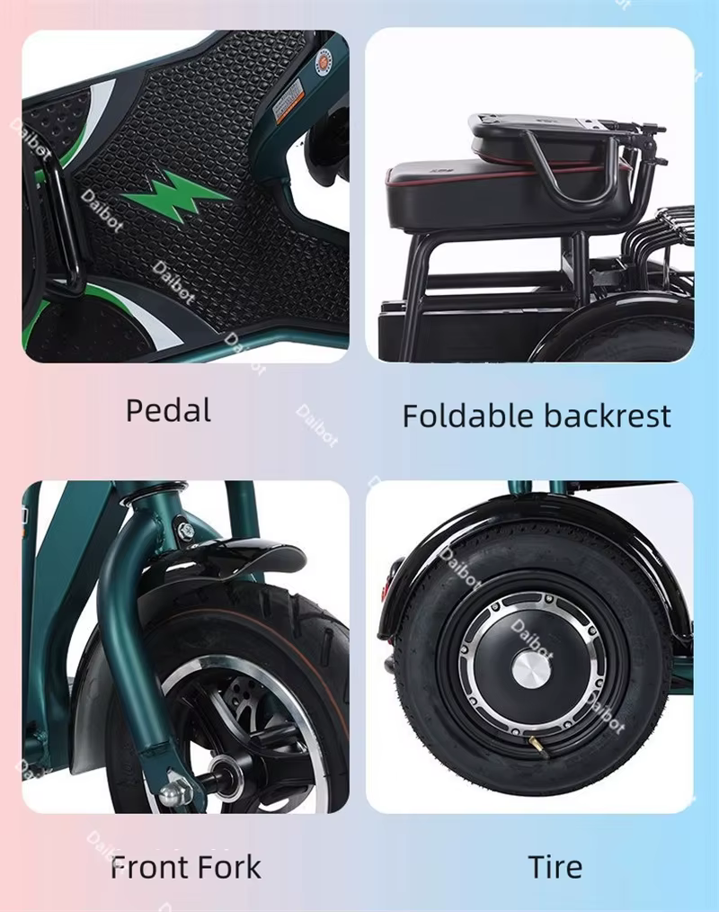 Tricycle électrique pré-assemblé pour femme familiale