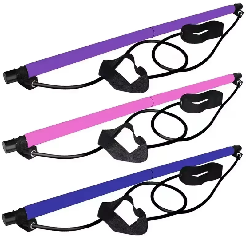 Kit de barre de Pilates Portable, bande de résistance, bâton de Yoga, barre d'exercice, boucle de pied pour Yoga, étirement, sculpture, torsion, assis