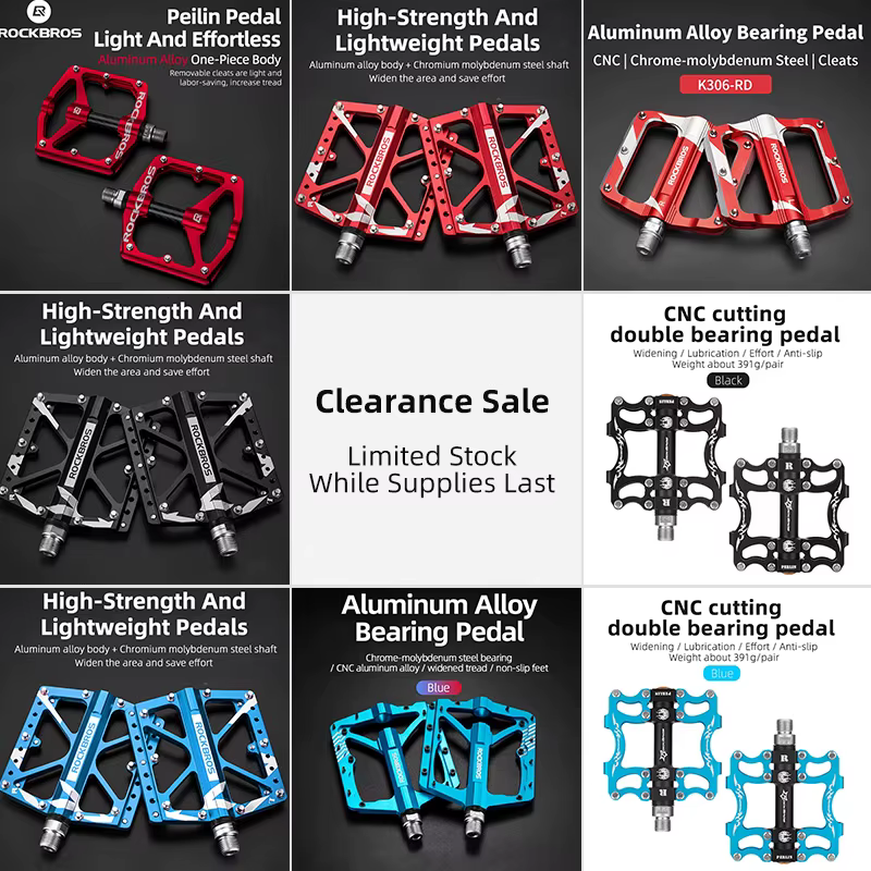 Pédales de vélo de montagne ROCKBROS, pédales de vélo ultralégères en alliage d'aluminium, pédales de vélo MTB, pédales de vélo plates BMX
