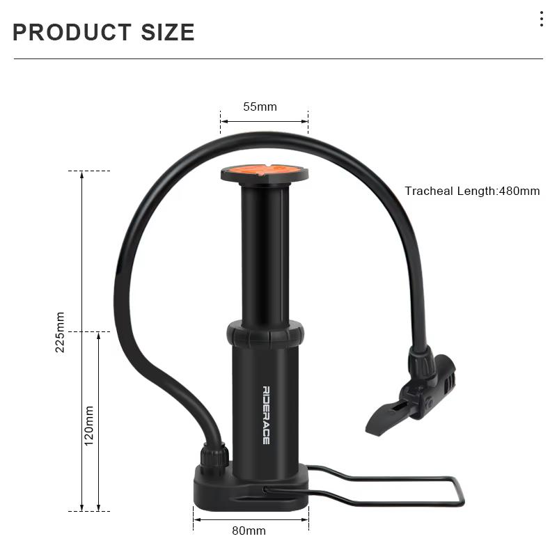 Pompe à vélo haute pression pour VTT et vélo de route
