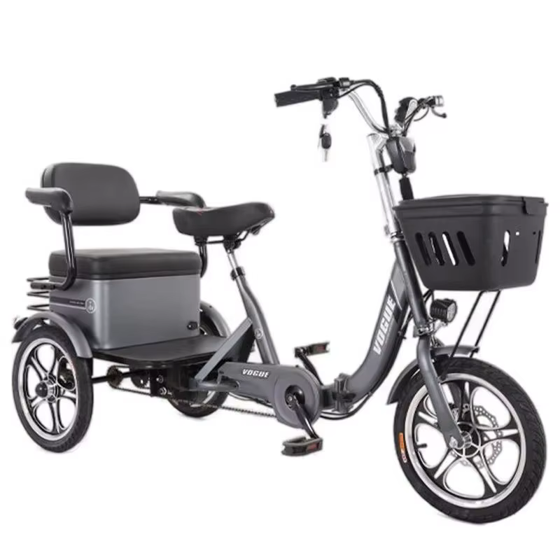 Tricycle électrique adulte pour passanger avec siège 48V 400W vélo de ville
