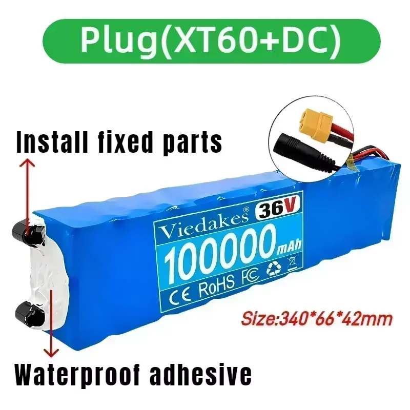 ✨ Batterie VIEDAKES 18650 10S3P 36V 100000mAh pour XiaoMi M365 Pro avec interface personnalisable et système BMS fiable