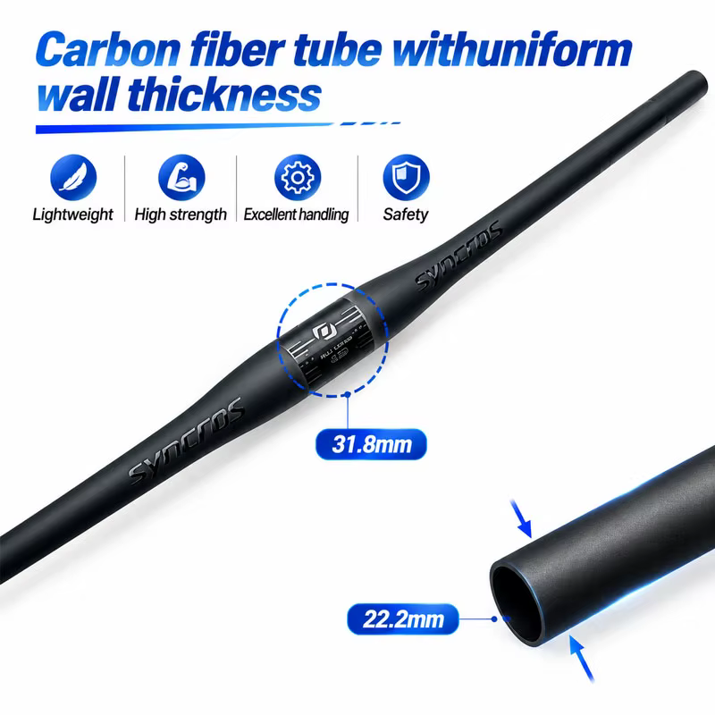 Guidon plat en carbone intégral pour VTT 31