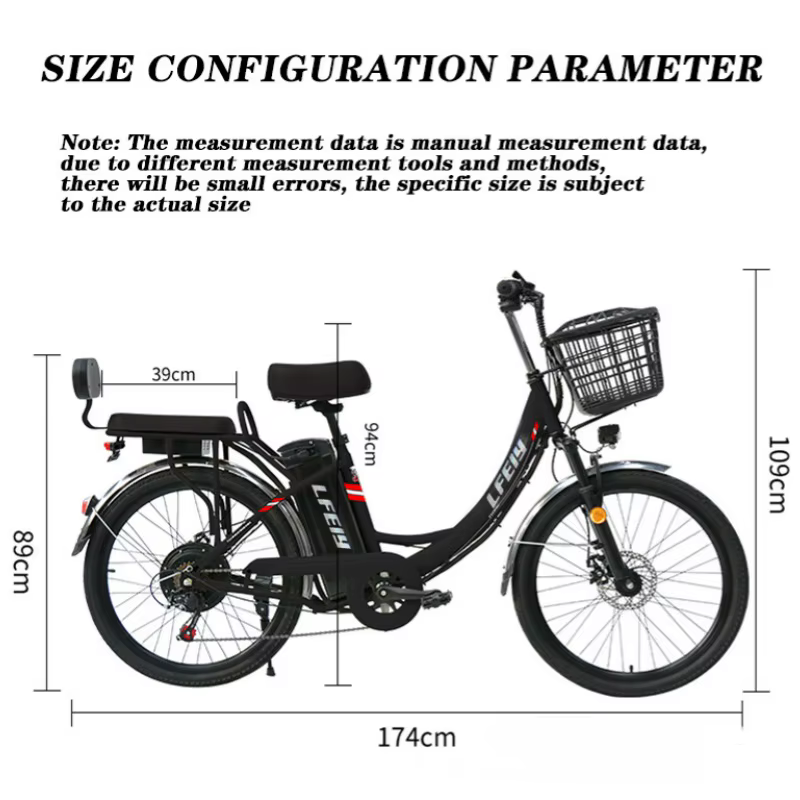 48V 350W vélo électrique pour adultes déplacement en ville 7 vitesses 26 pouces