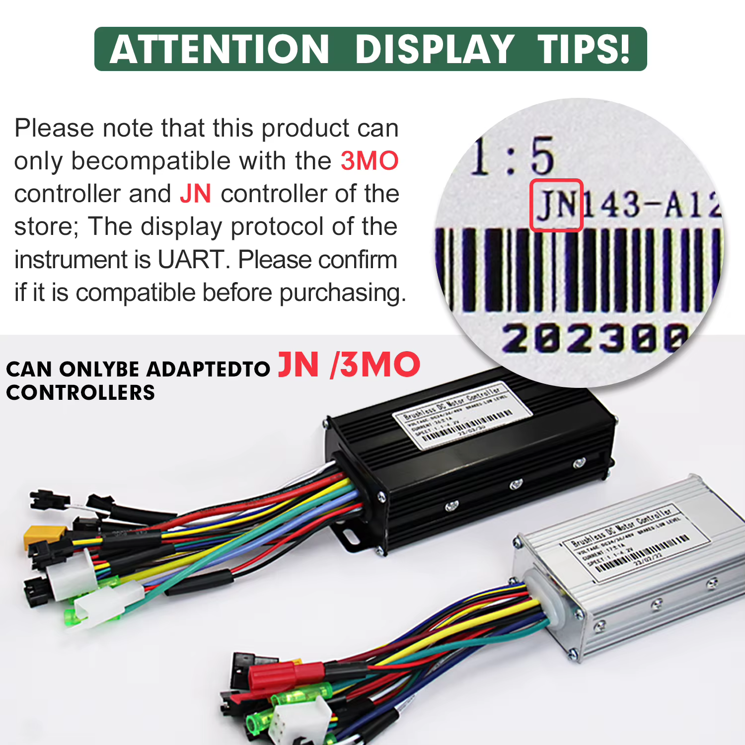 Écran couleur pour vélo électrique UKC1 24V36V48V60V72V UART2