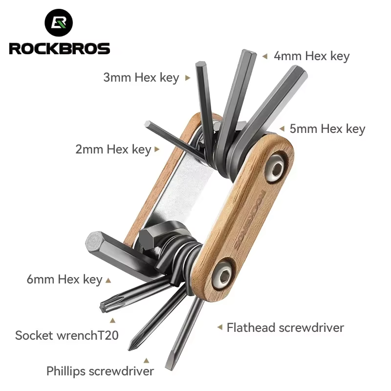 ROCKBROS 8 en 1 outil de réparation de vélo Portable