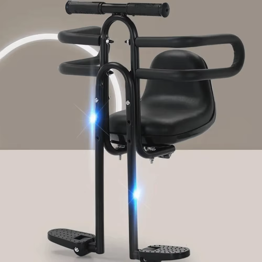 Siège enfant avant pour vélo VTT avec pédales et accoudoirs – Installation facile et réglable ‌