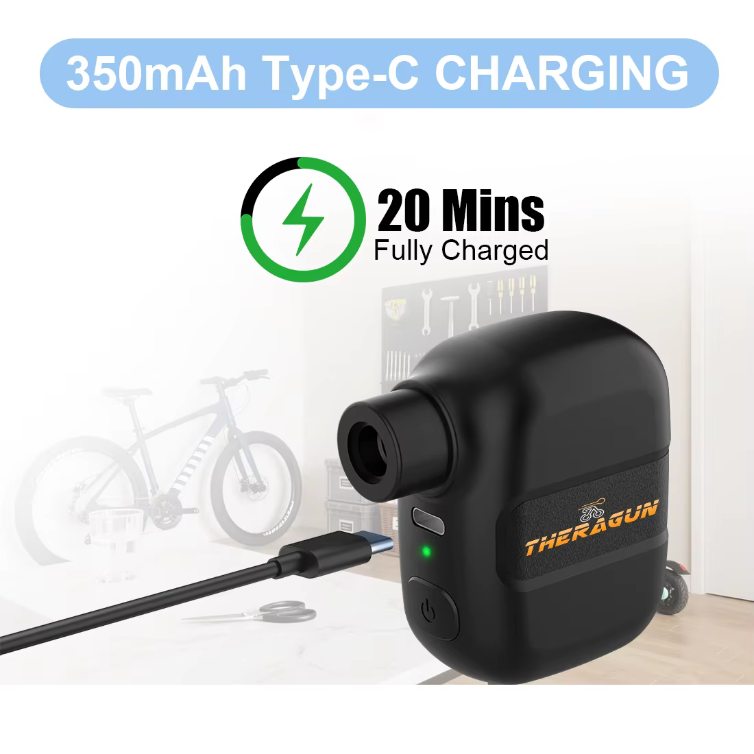 Mini pompe à vélo rechargeable