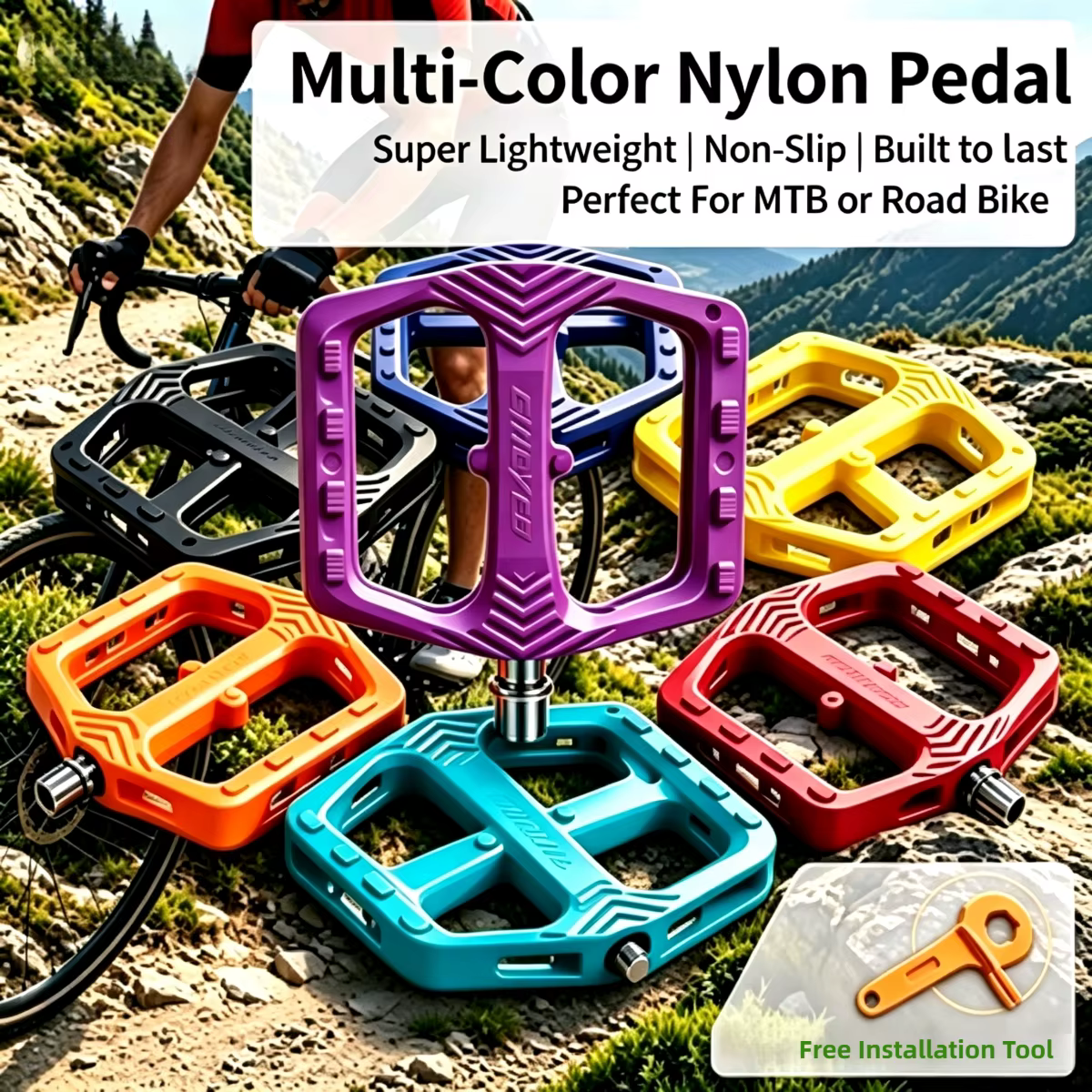 Pédales de vélo en nylon GINEYEA M857S
