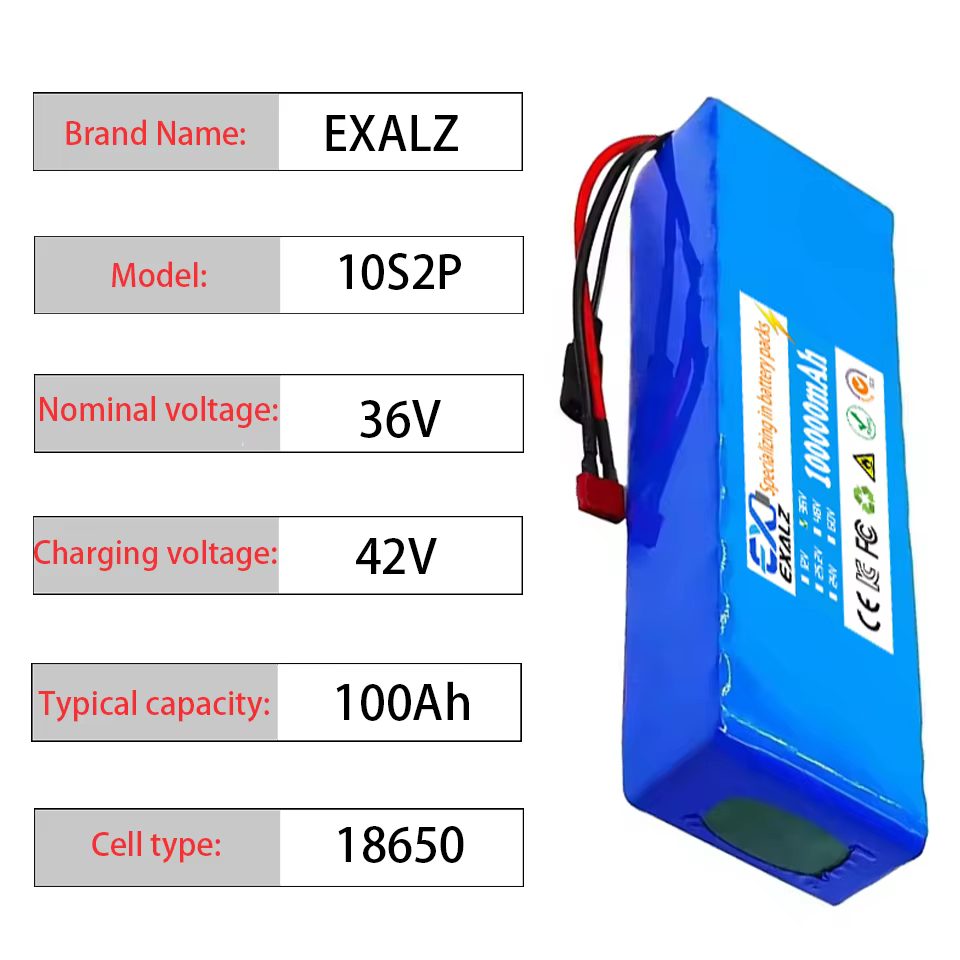 Batterie de scooter électrique 36V 10S2P 100Ah 18650