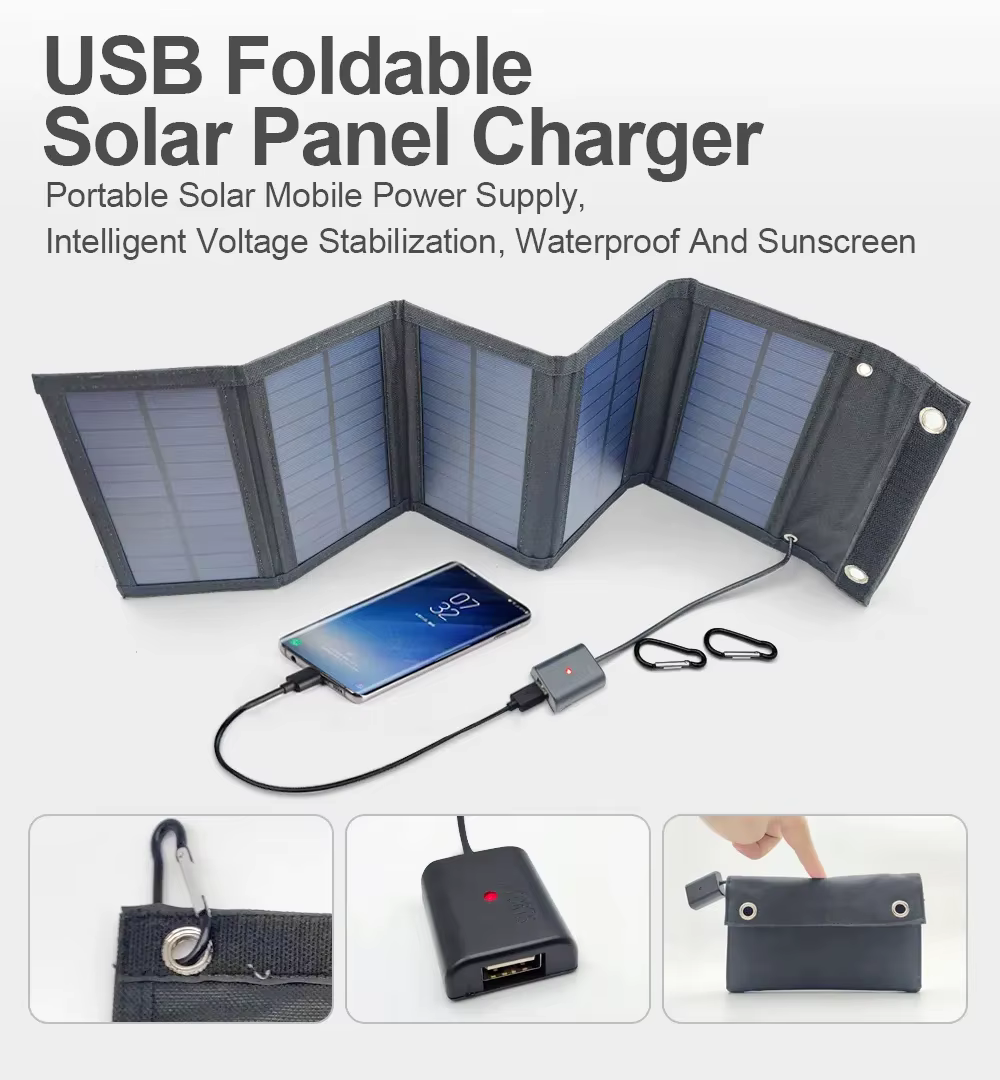 Panneau solaire pliable USB Portable