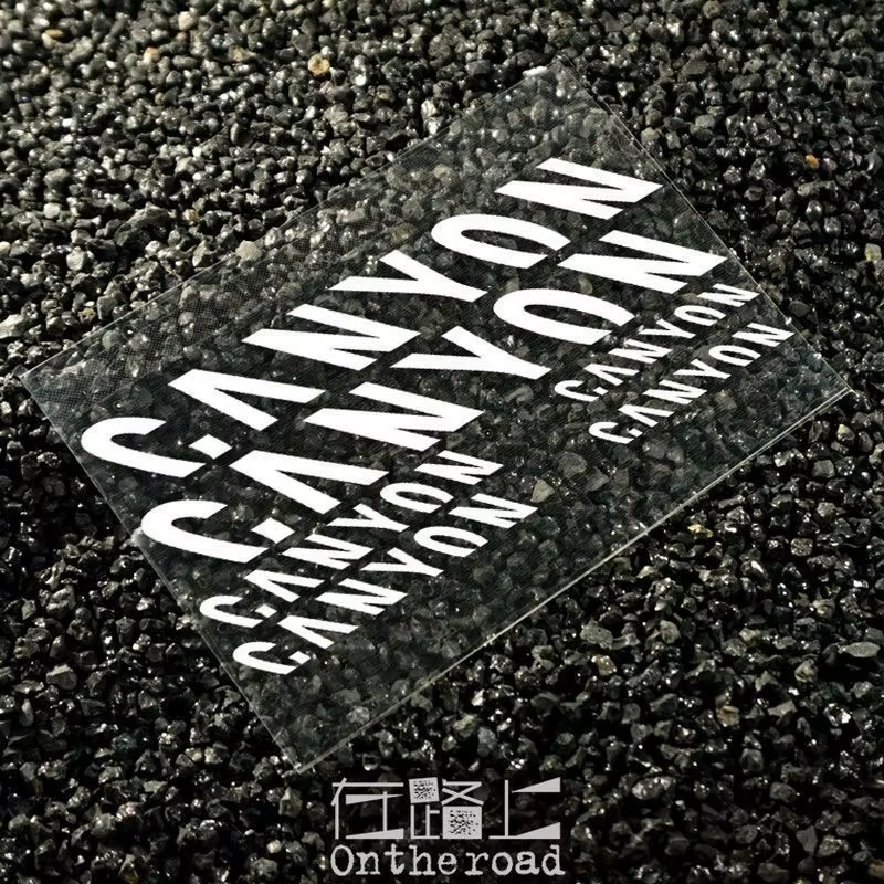 Kit d'autocollants imperméables Canyon Letter pour cadre de vélo