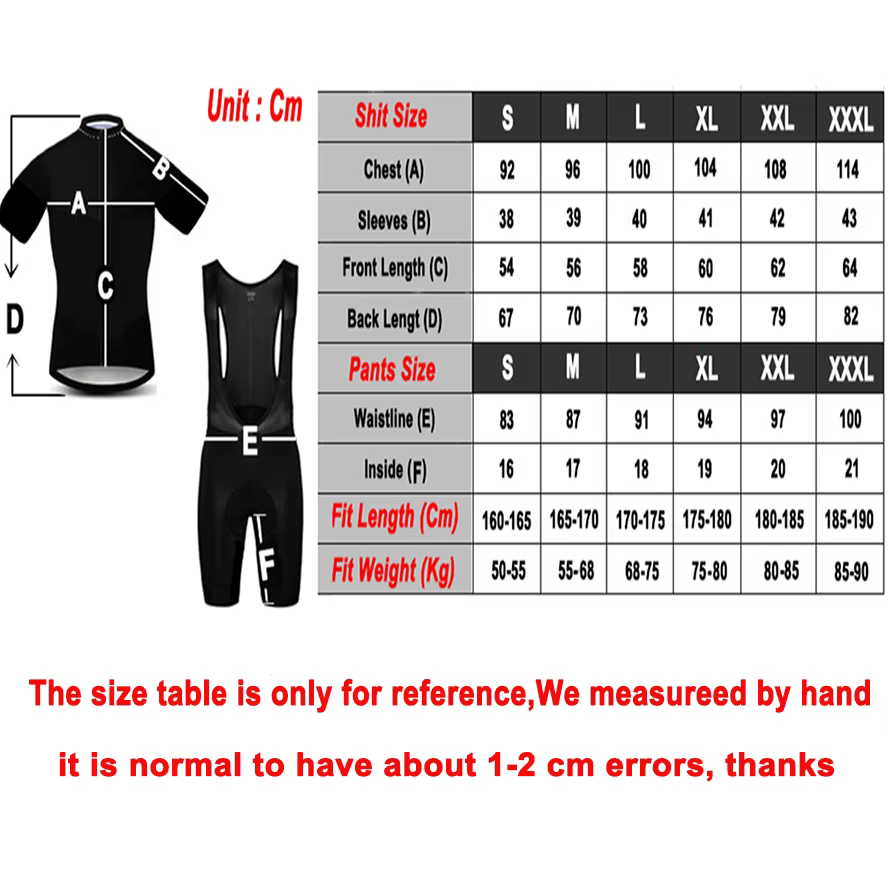 Ensemble de cyclisme pour homme et femme