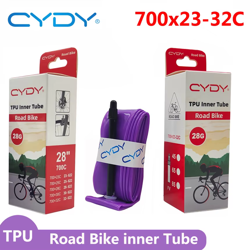Chambre à air en TPU CYDY pour vélo de route 700x23 25 28 30 32C