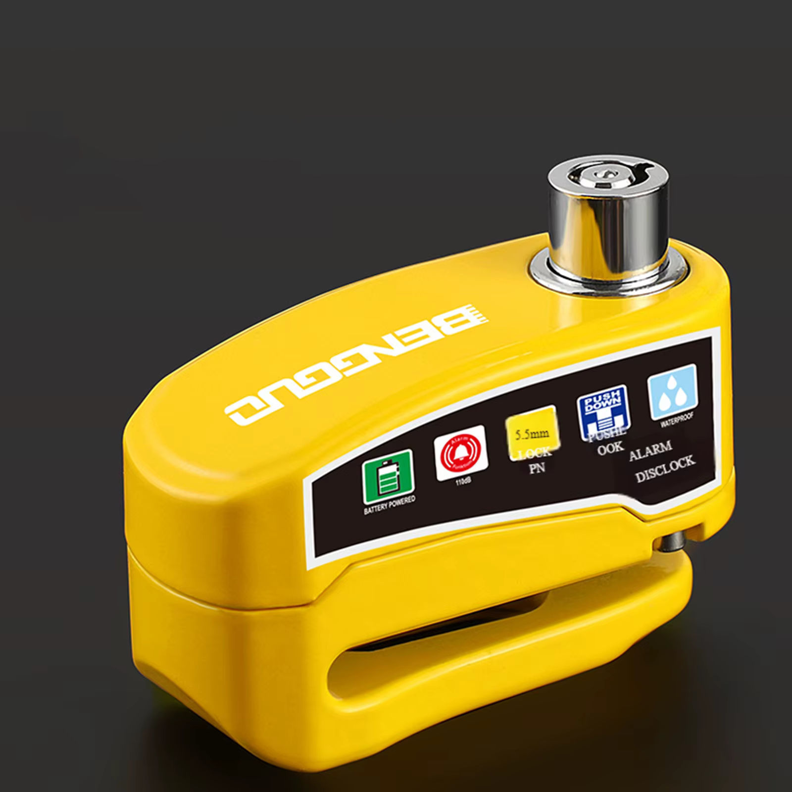 Antivol de disque de moto avec alarme sonore et 2 clés