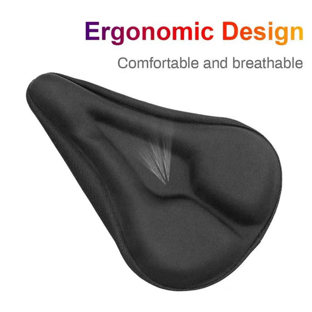 Housse de selle de vélo 3D rembourrée avec coussin en gel large et doux