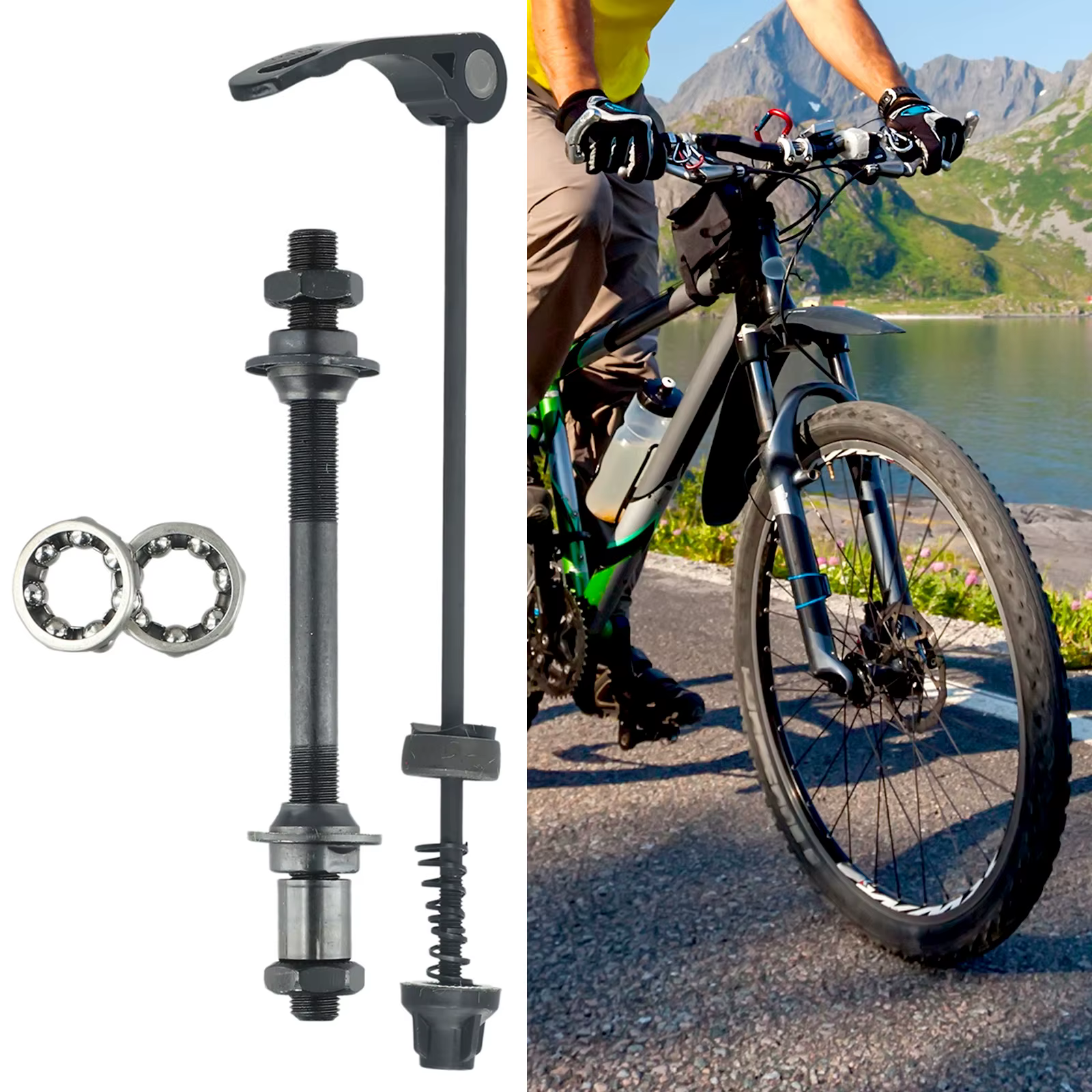 1 jeu d'essieu de vélo avant et arrière