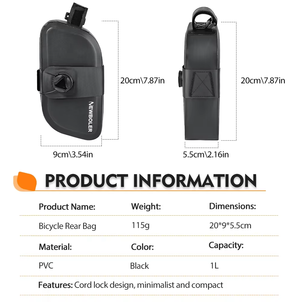 NEWBOLER Mini sac de selle de vélo léger