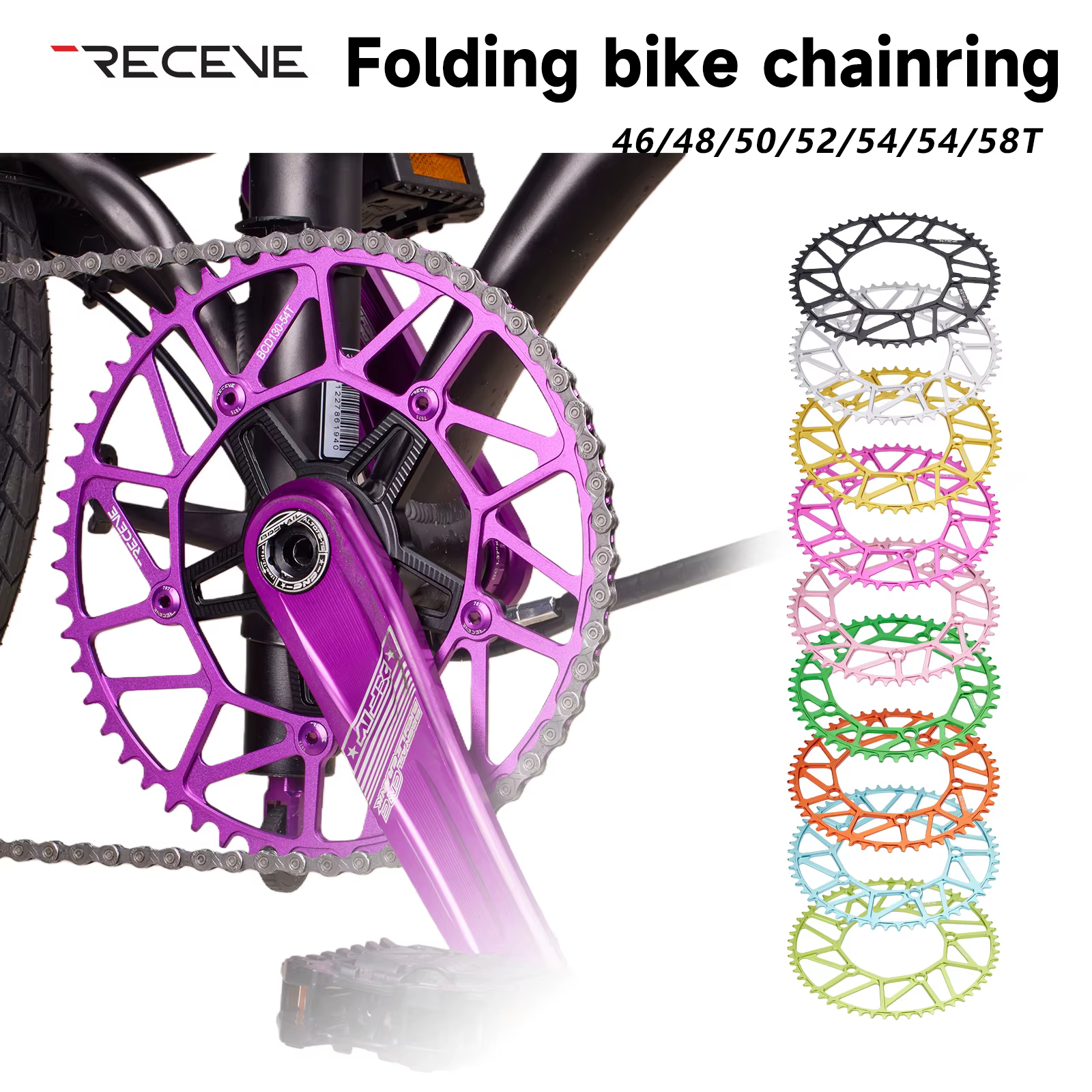 Plateau de pédalier pliable pour vélo 130 BCD