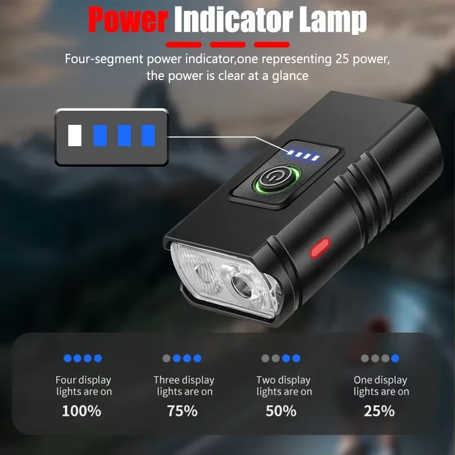 Lumière de vélo lumineuse T6 LED avant USB Rechargeable vtt lampe