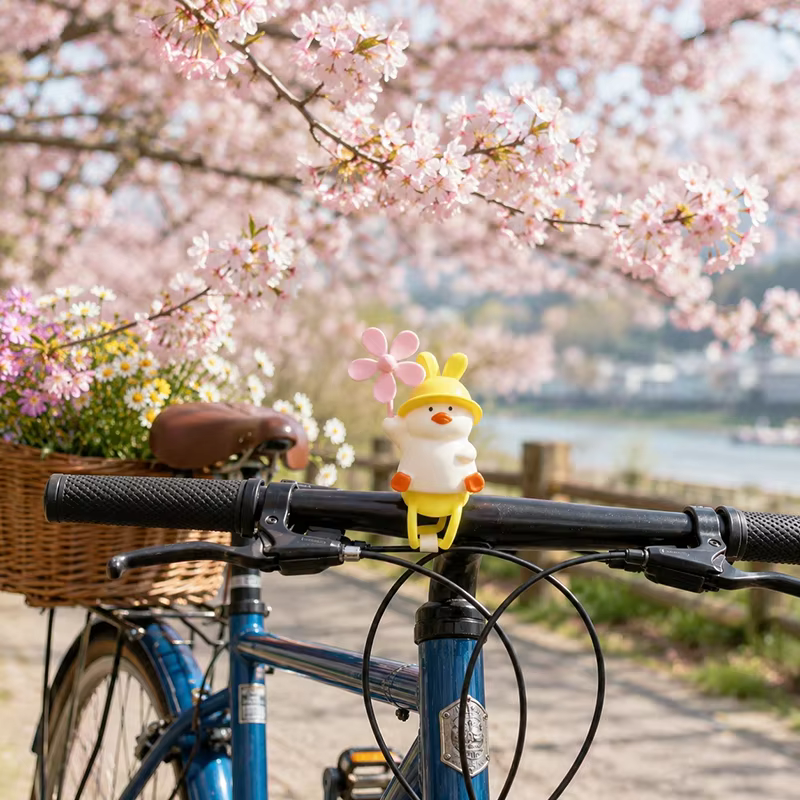 Adorable accessoire de vélo électrique en forme de canard jaune - Décoration