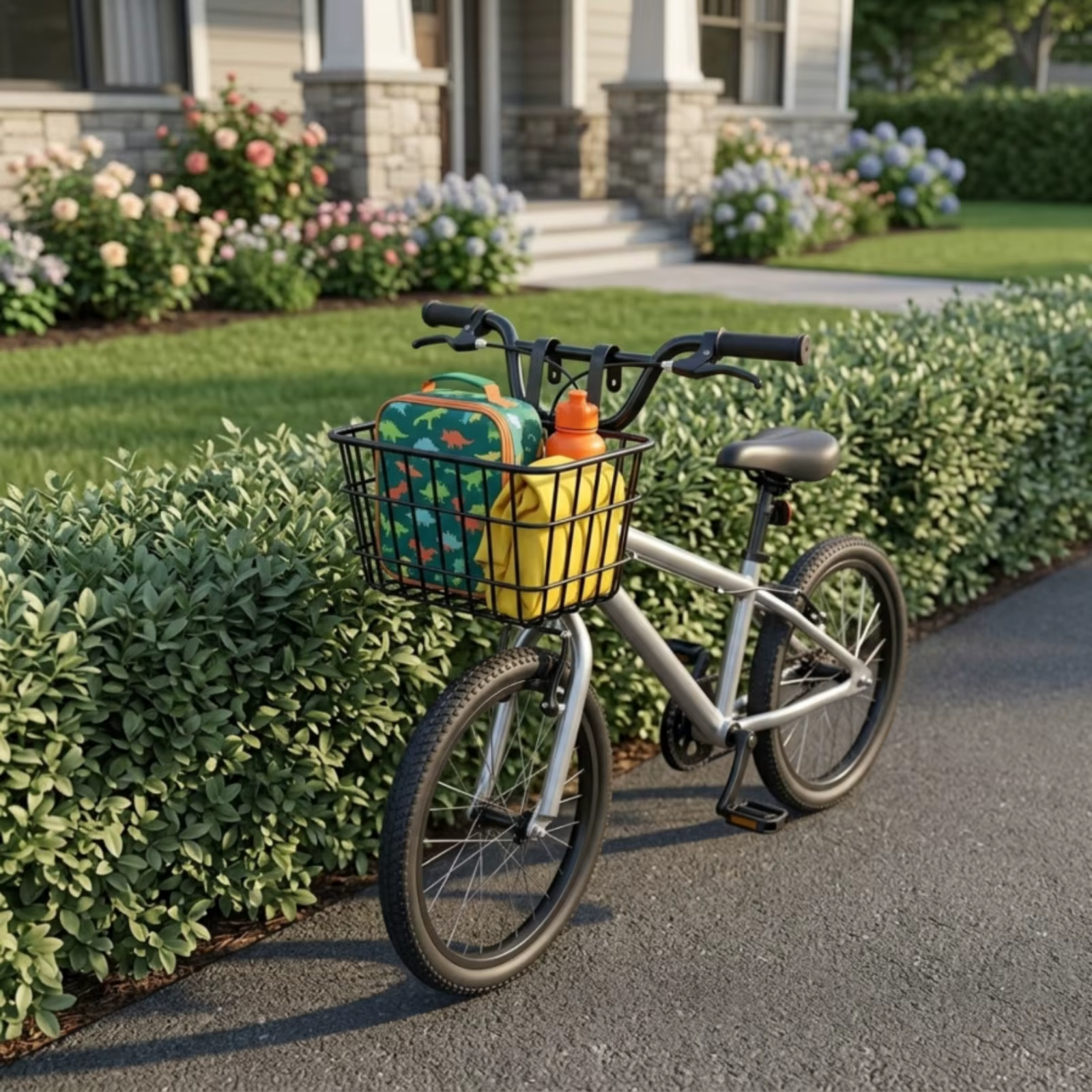 Panier de vélo avec matériel de fixation, panier avant à accrocher, compact et robuste pour enfants, balades en quartier, excursions scolaires