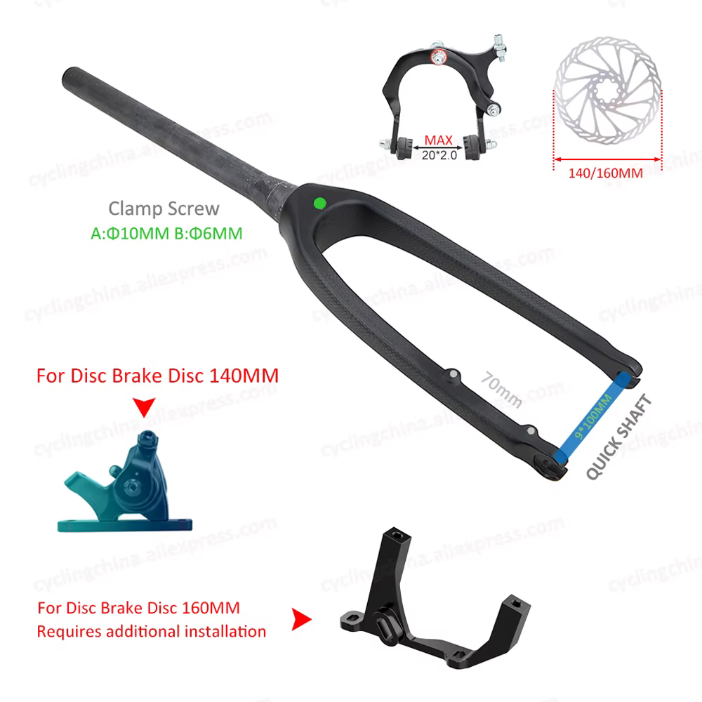 Fourche de vélo pliante à petites roues