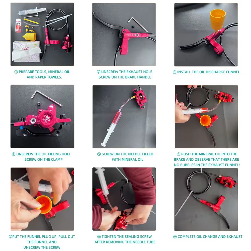 Kit de vidange de frein à disque hydraulique pour vélo