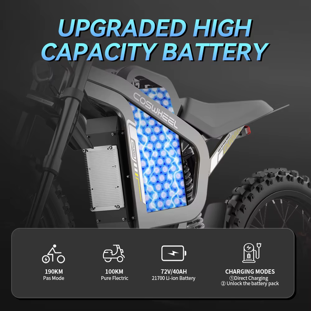 COSWHEEL R19 Readygo Moto électrique tout-terrain haute puissance 6000W Vélo