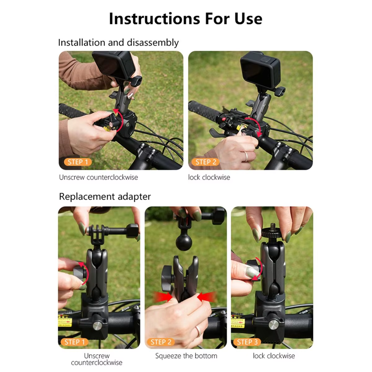Support de caméra pour guidon de vélo