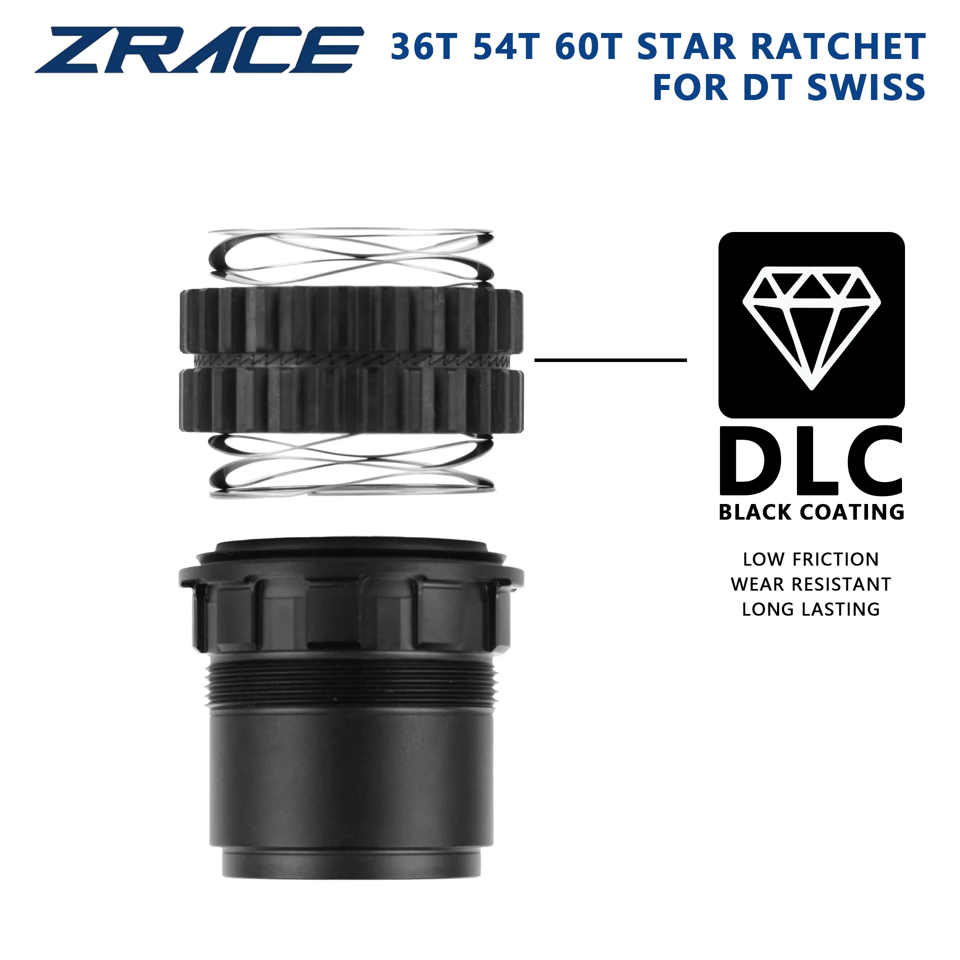 Kit de service de mise à niveau ZRACE Star Ratchet avec revêtement DLC 36T 54T 60T pour moyeu arrière DT Swiss 180 240 350, pièce de rechange à haute performance