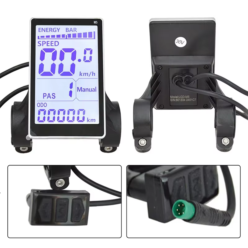 Écran d'affichage LCD 5 broches pour vélos électriques M5: compteur de vitesse et panneau de commande