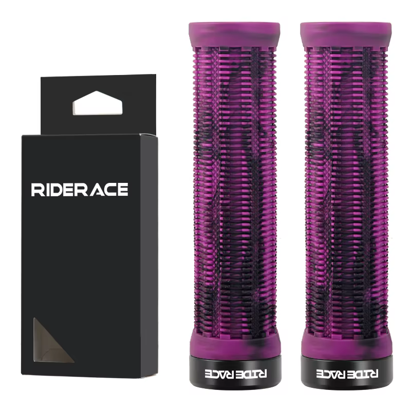 RIDERACE poignées de vélo verrouillage sur VTT poignée de barre couverture ergonomique couleur mixte antichoc TPR
