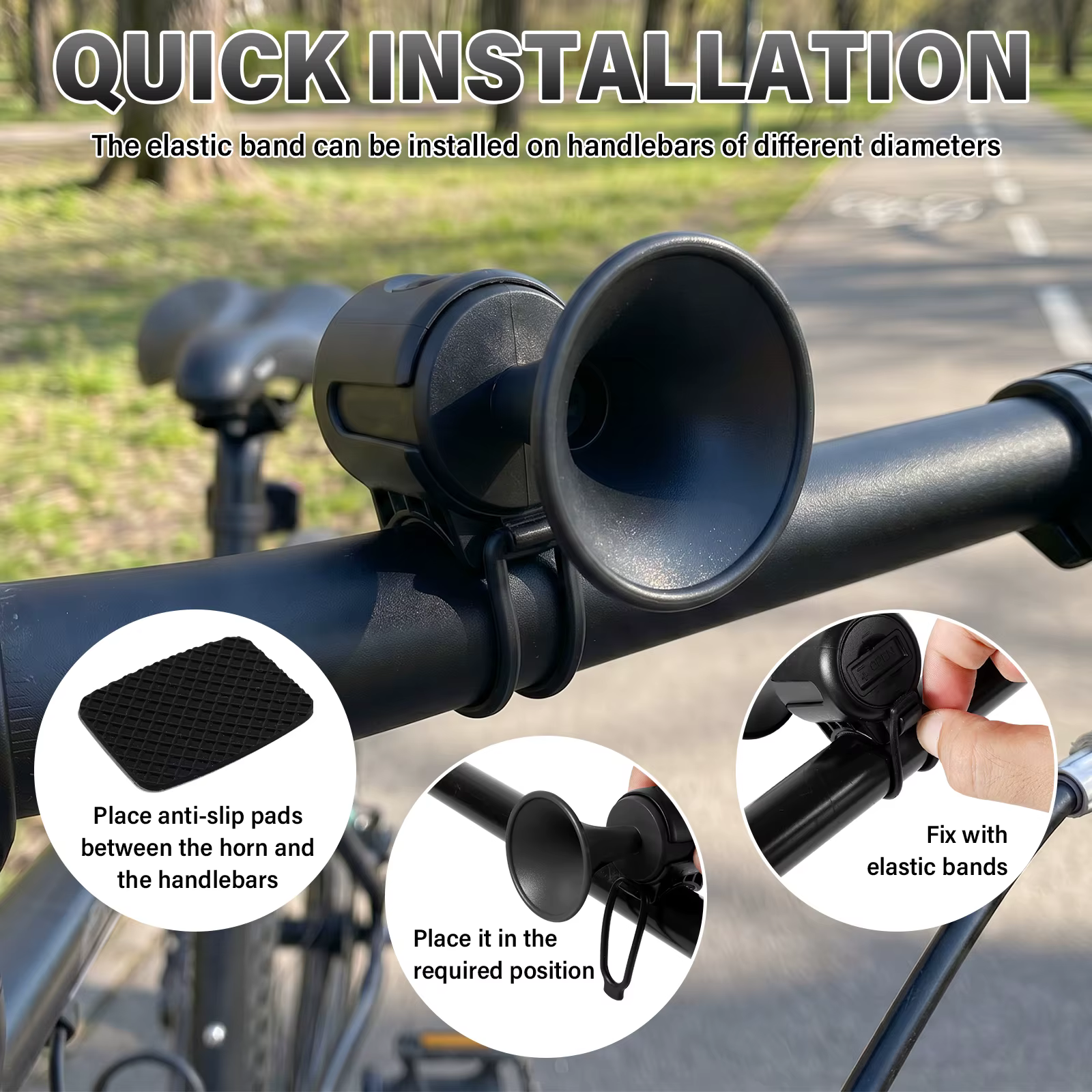 Klaxon de vélo 120 dB, sonnette électrique puissante