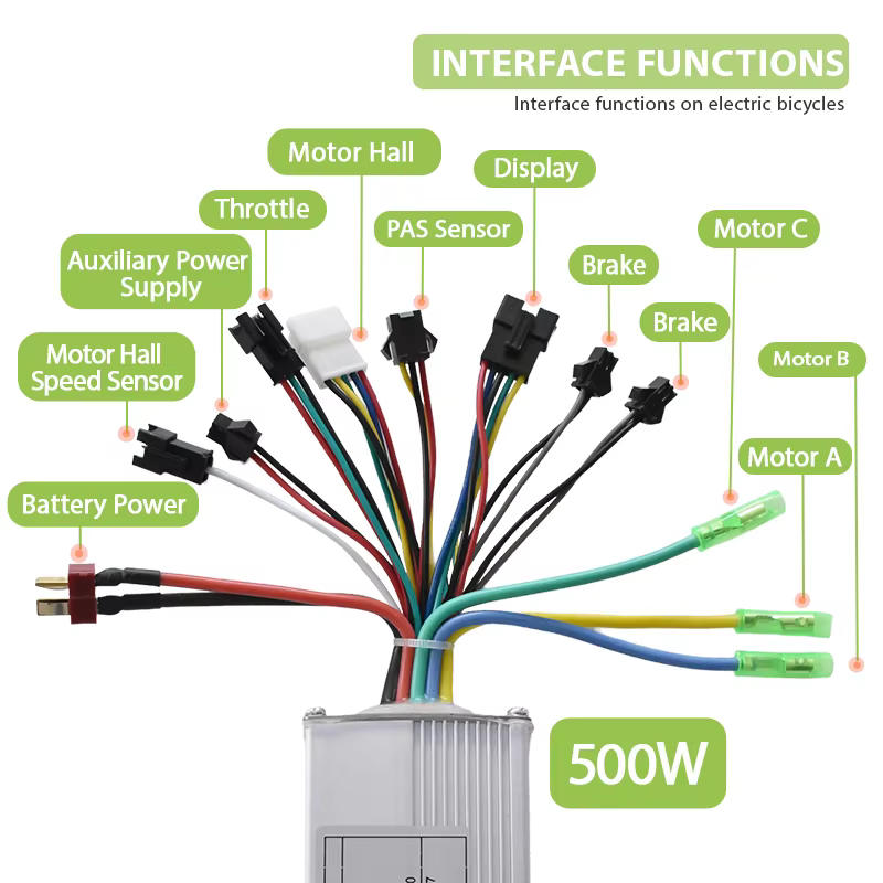Contrôleur électrique sans balais 24V 36V 48V 60V 500W 350W