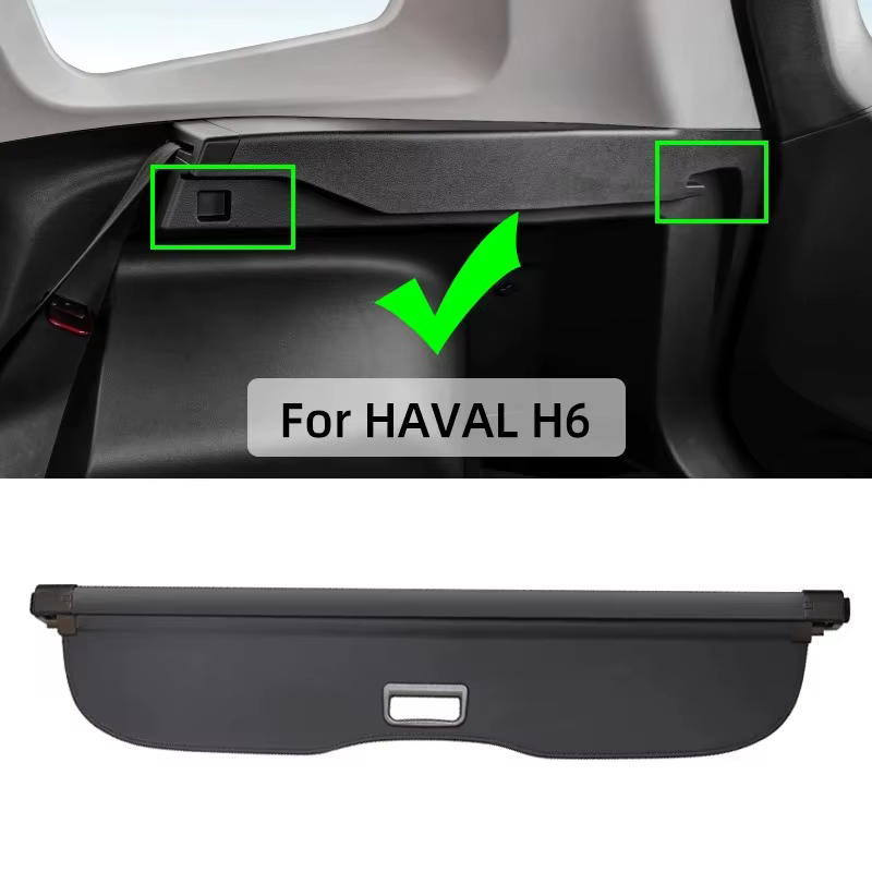 Housse de coffre pliante avec bouclier de confidentialité, accessoire automobile pour HAVAL H6 2018 – 2024