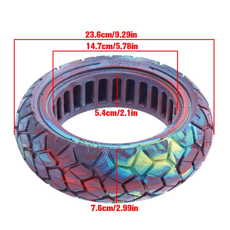 Pneu plein tout-terrain 10X2.75-6.5 pour trottinette