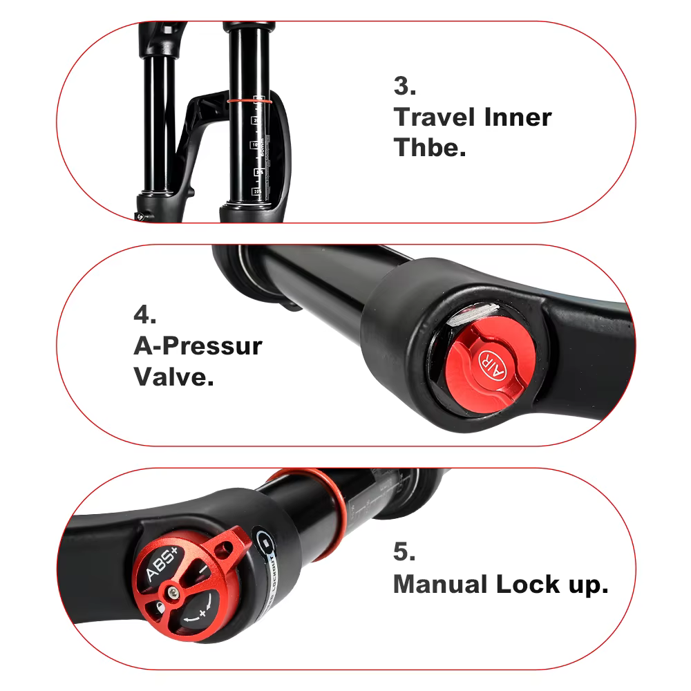 Fourche à suspension pneumatique NANLIO pour Fat Bike