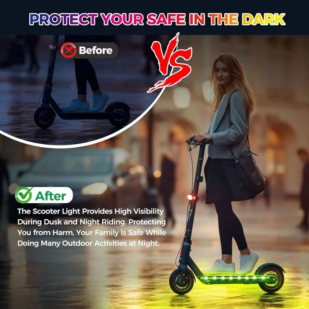 Scooter à batterie créatif avec lumières LED multicolores