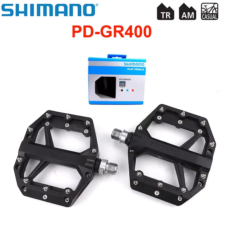 Shimano-Pédales de vélo plates PD GR400, VTT, Trail, Endflats, BMX