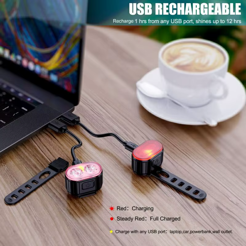 Feux de vélo LED USB lampe